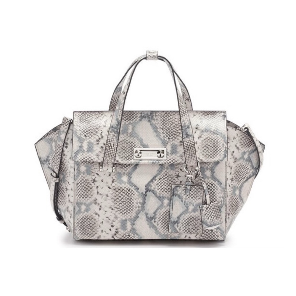 Henri Bendel Modern Icon Convertible Neutral Snake Satchel *EUC* MSRP: $628+tax